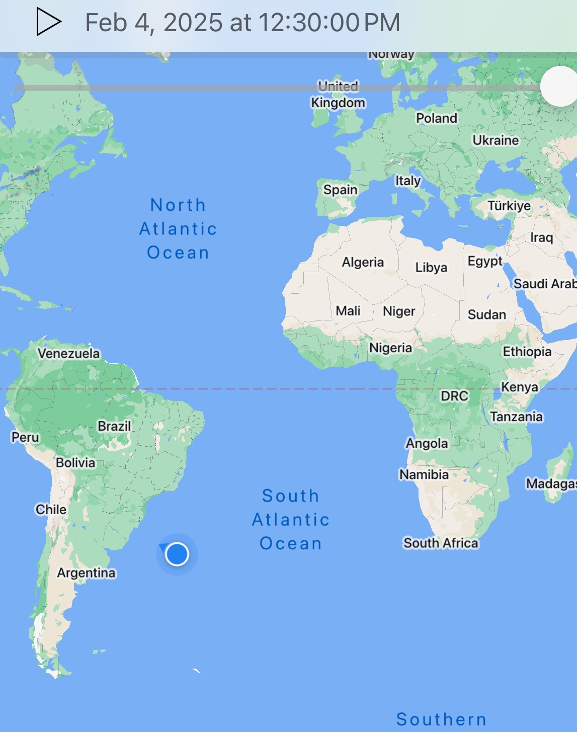 Day 31(Feb 4)- Cruising the Atlantic Ocean